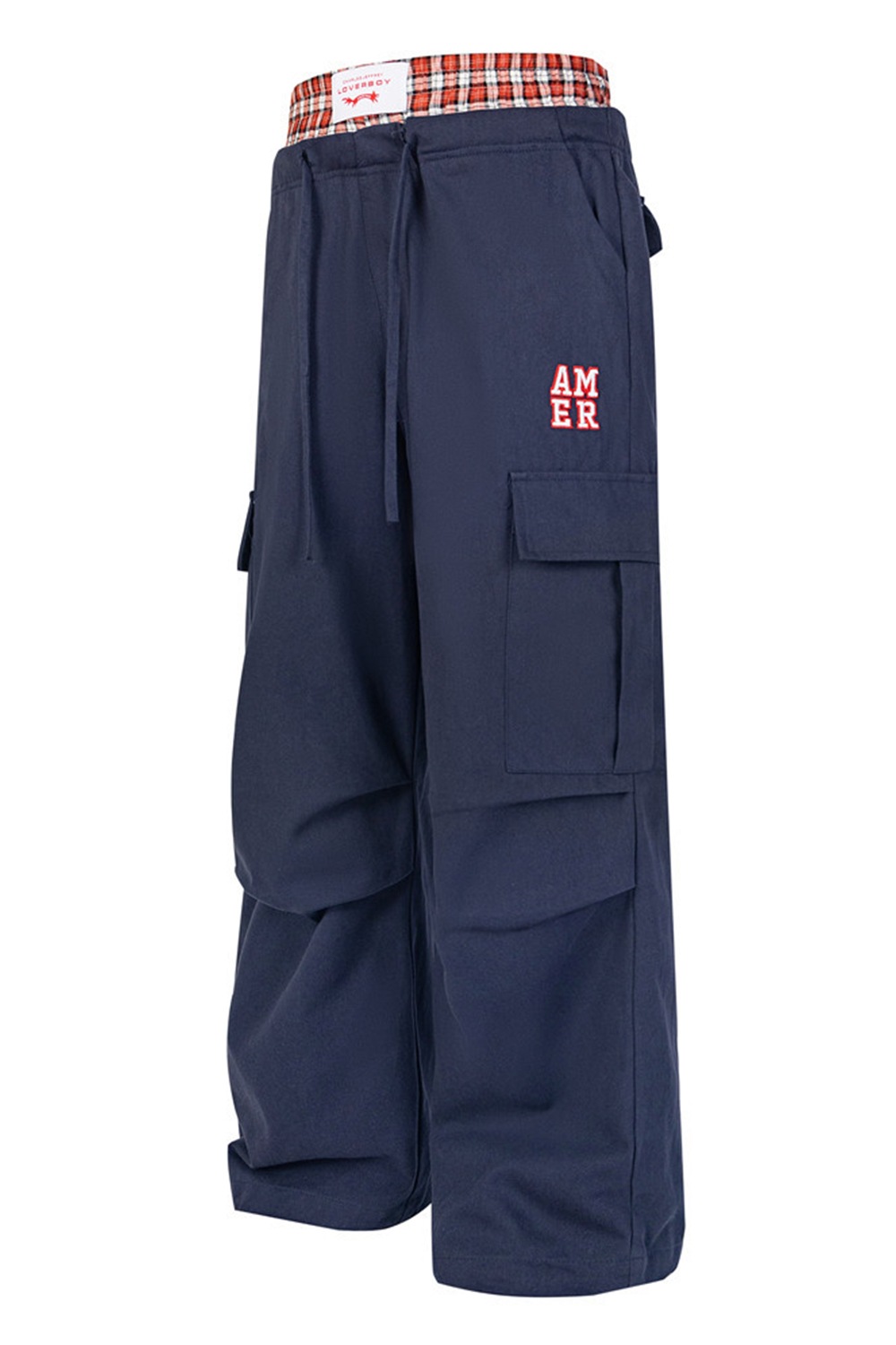Colorblock Cargo Pants Wide-Leg Loose Men Pants
