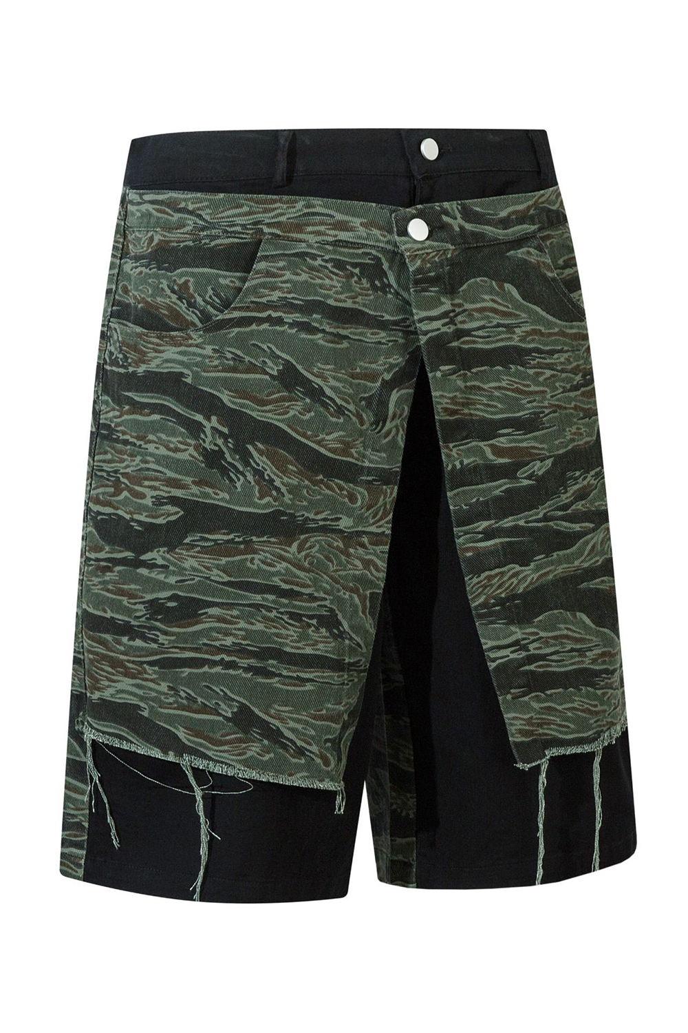Camouflage Shorts Colorblock 2 in 1 Loose Men Knee Shorts