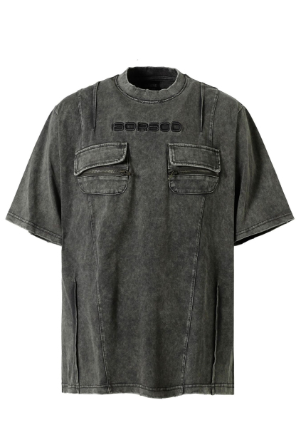 Vacation Vintage Pocket T-Shirt Washed Tee For Men