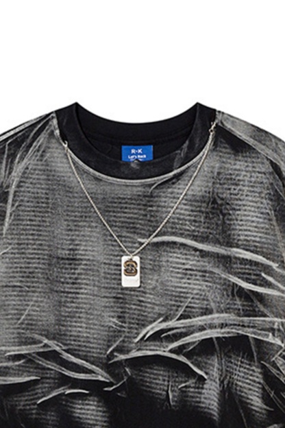 Vacation Vintage Cut Tie-Dye T-Shirt Washed Tee For Men