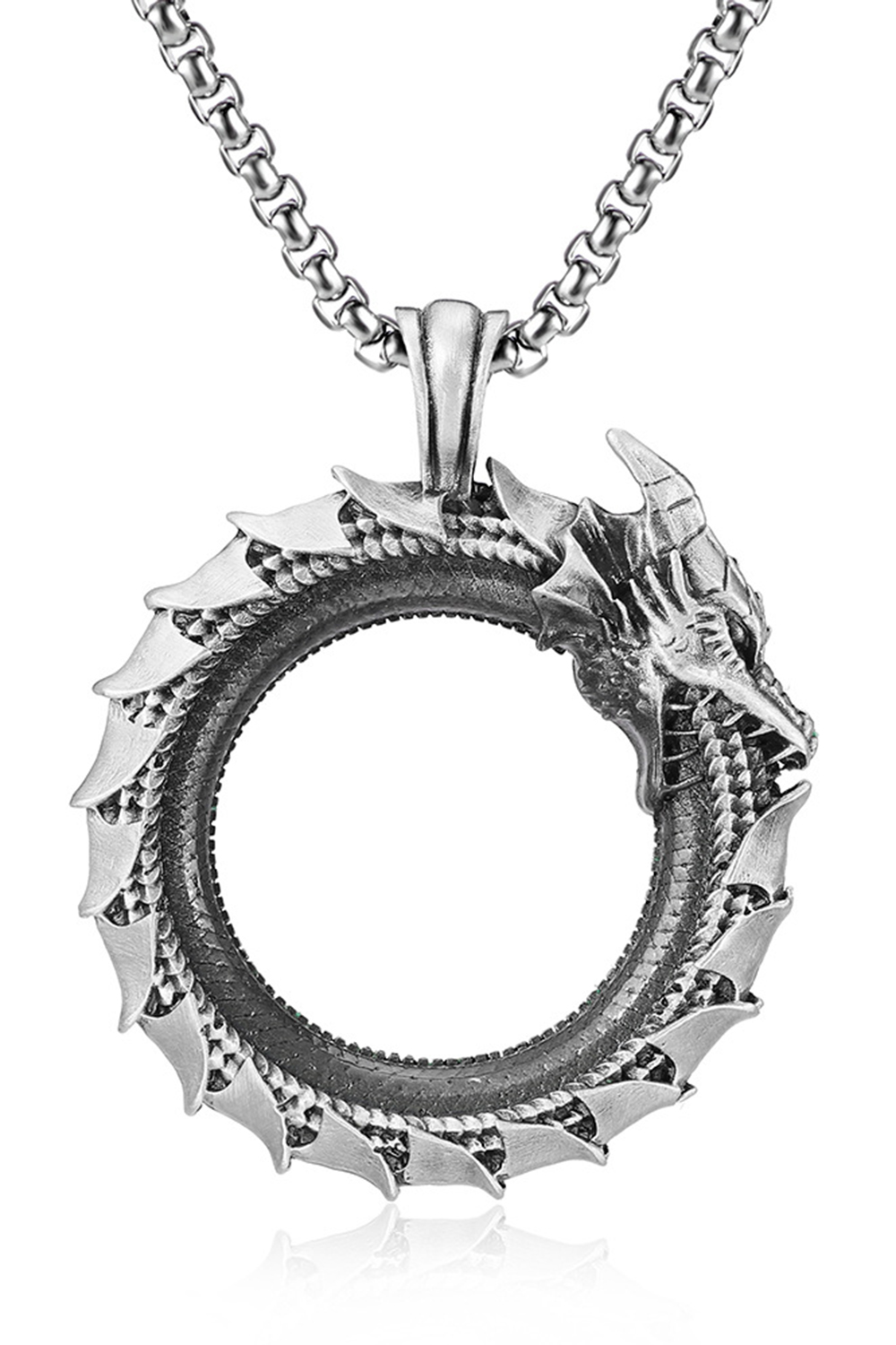 Vintage Gothic Hip Hop Punk Dragon Pendant Necklace for Men