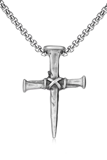 Vintage Gothic Hip Hop Punk Nail Pendant Necklace for Men