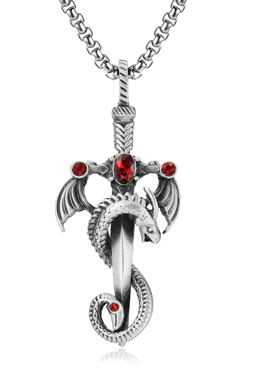 Vintage Gothic Hip Hop Punk Dragon Pendant Necklace for Men