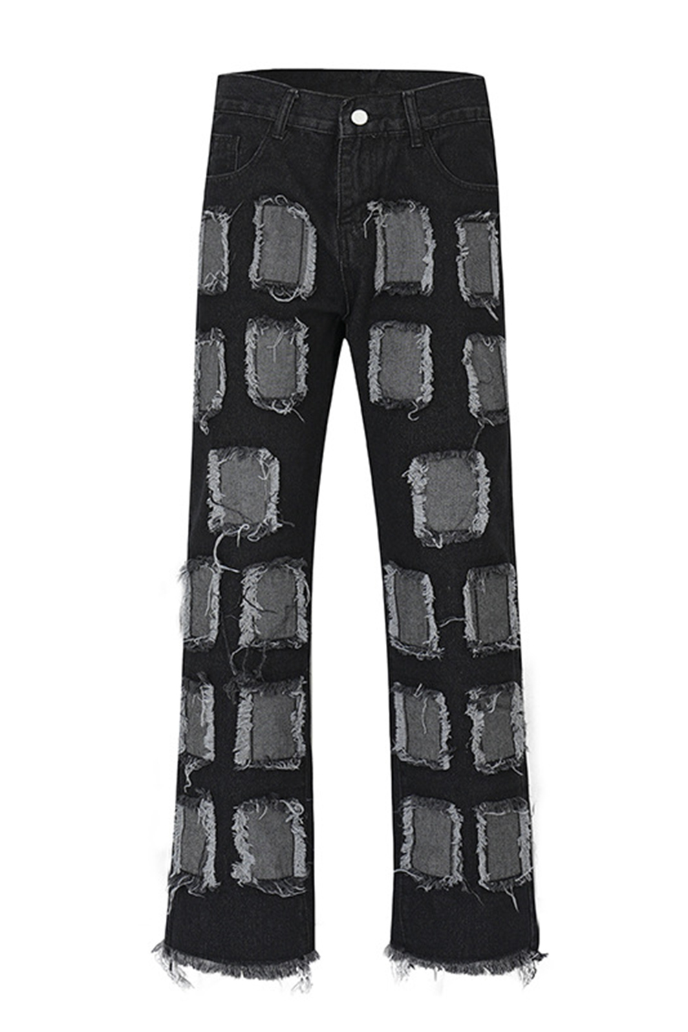 Washed Jeans Regular Straight Leg Men Pants 