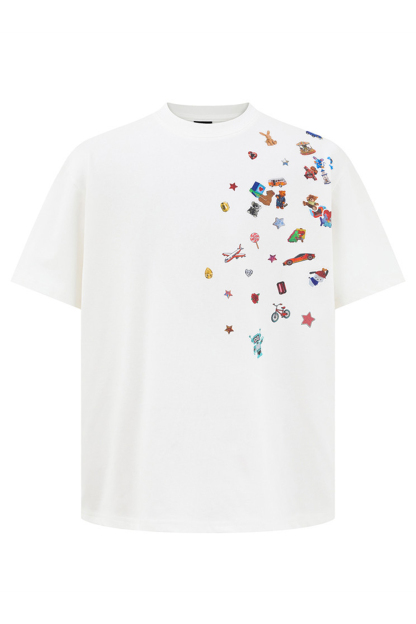 Print T-Shirt Cartoon Tee For Men