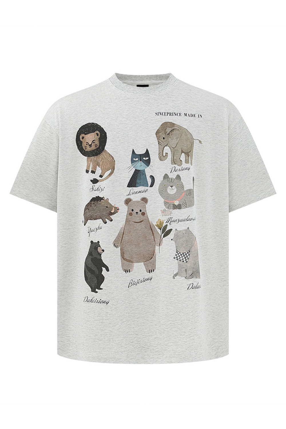 Animal Cartoon Print T-Shirt Tee For Men