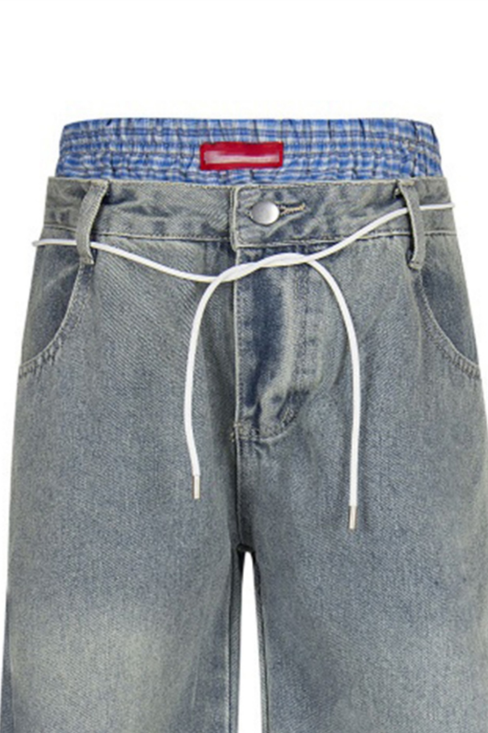 2 in 1 Jeans Loose Straight Leg Men Pants 