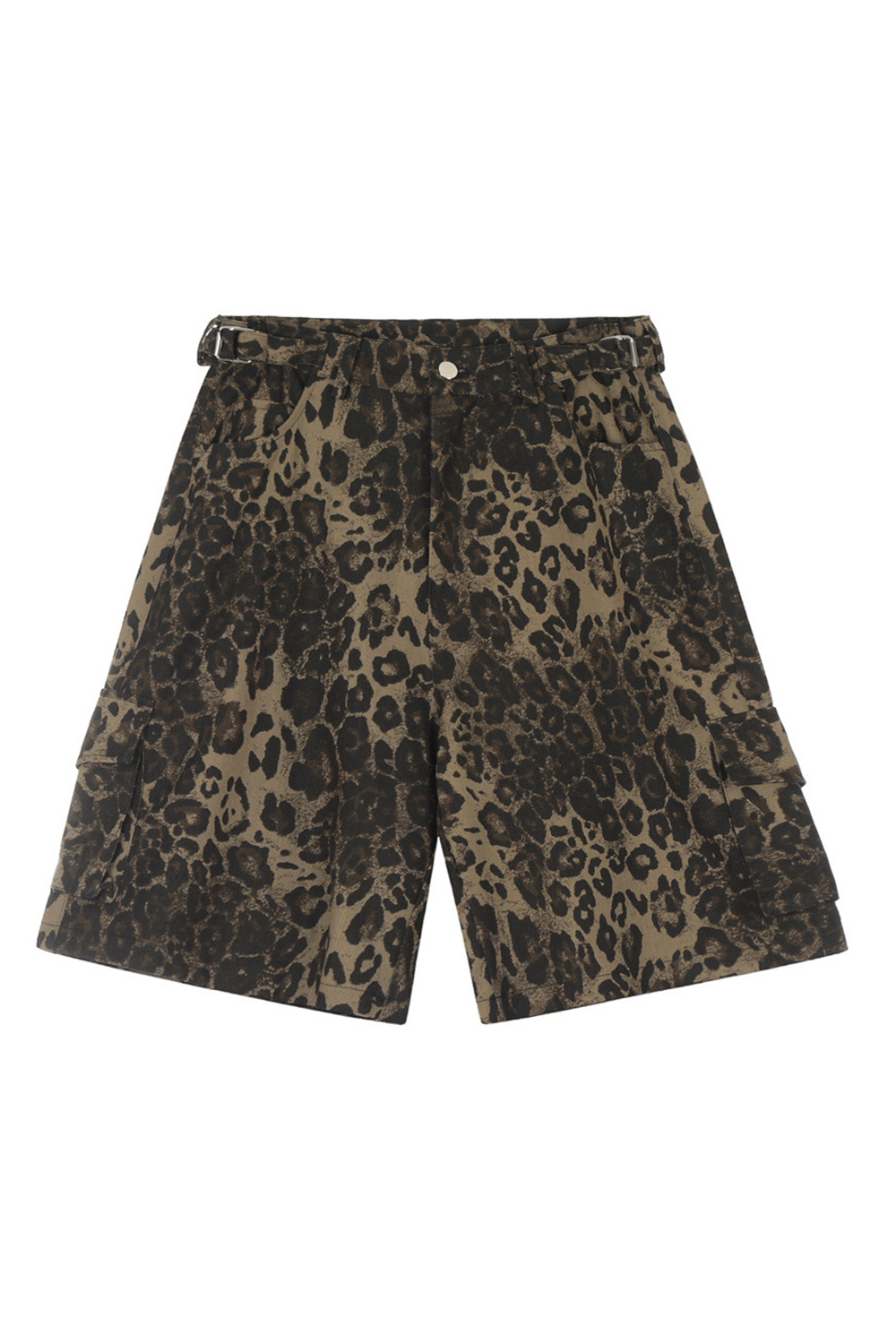 Cargo Shorts Leopard Loose Men Knee Denim Shorts
