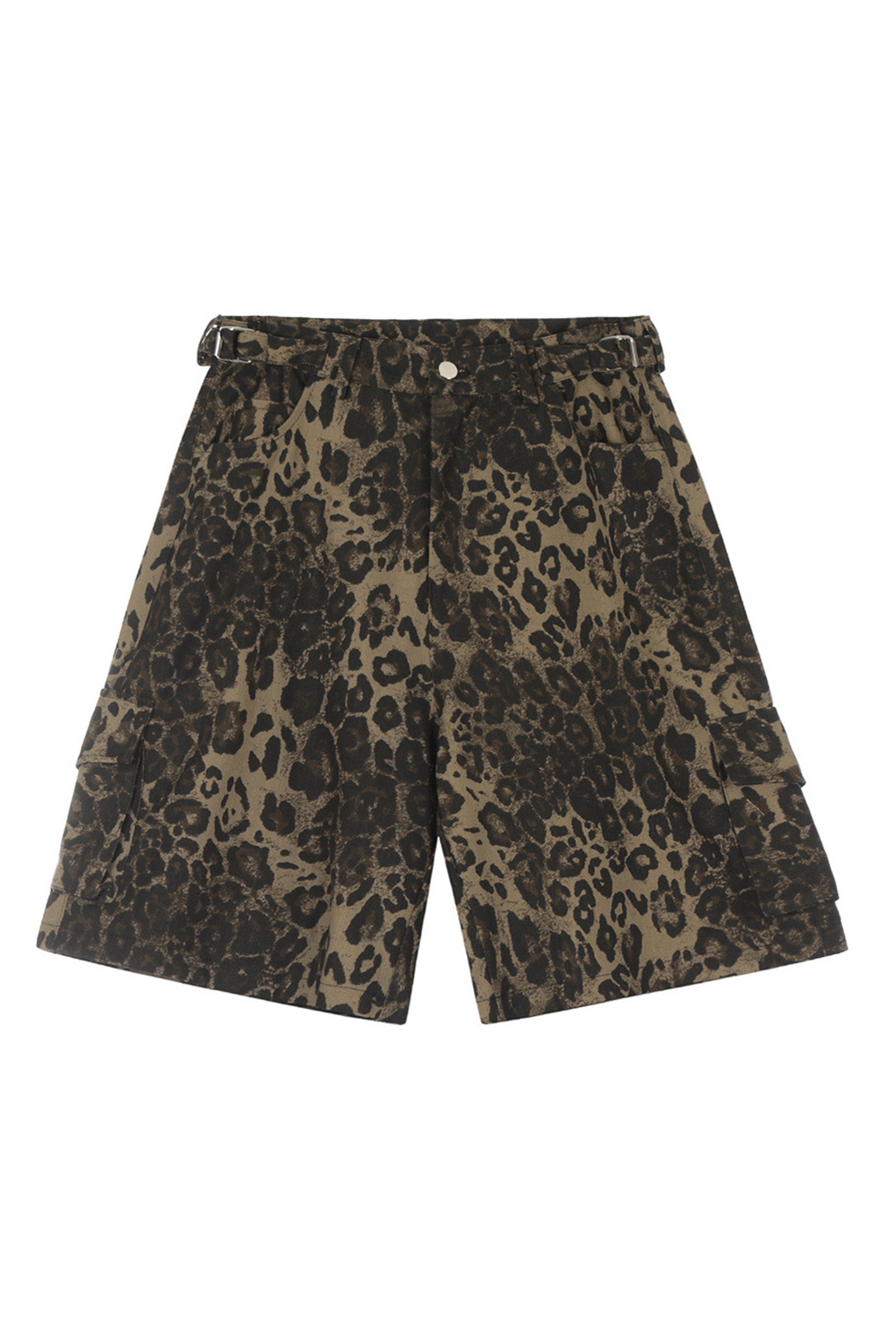 Cargo Shorts Leopard Loose Men Knee Denim Shorts
