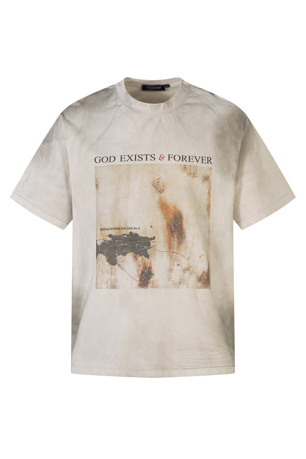 Letters Abstract Spray Dyeing Vacation Street Print Tee For Men