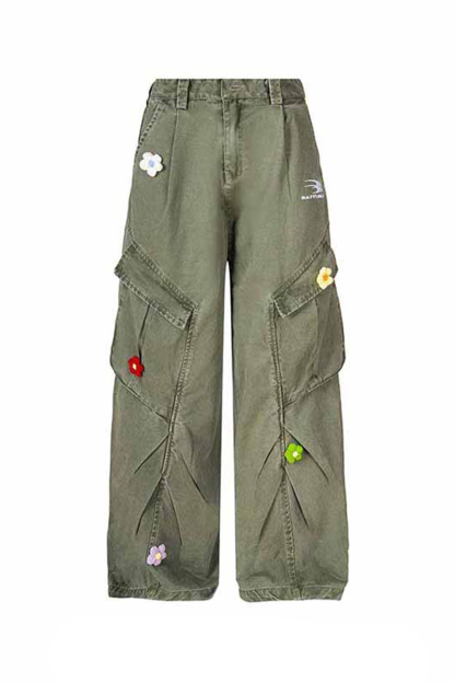 Cargo Pants Washed Jeans Loose Men Pants 