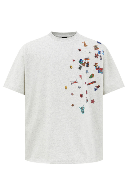 Print T-Shirt Cartoon Tee For Men