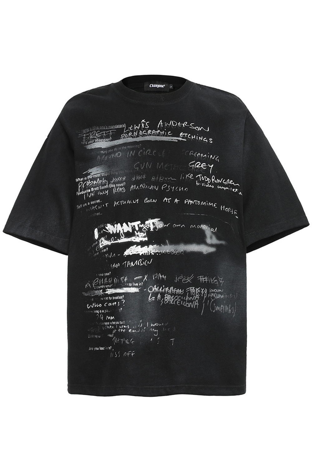 Blurred Letters Vacation Street Print Tee For Men