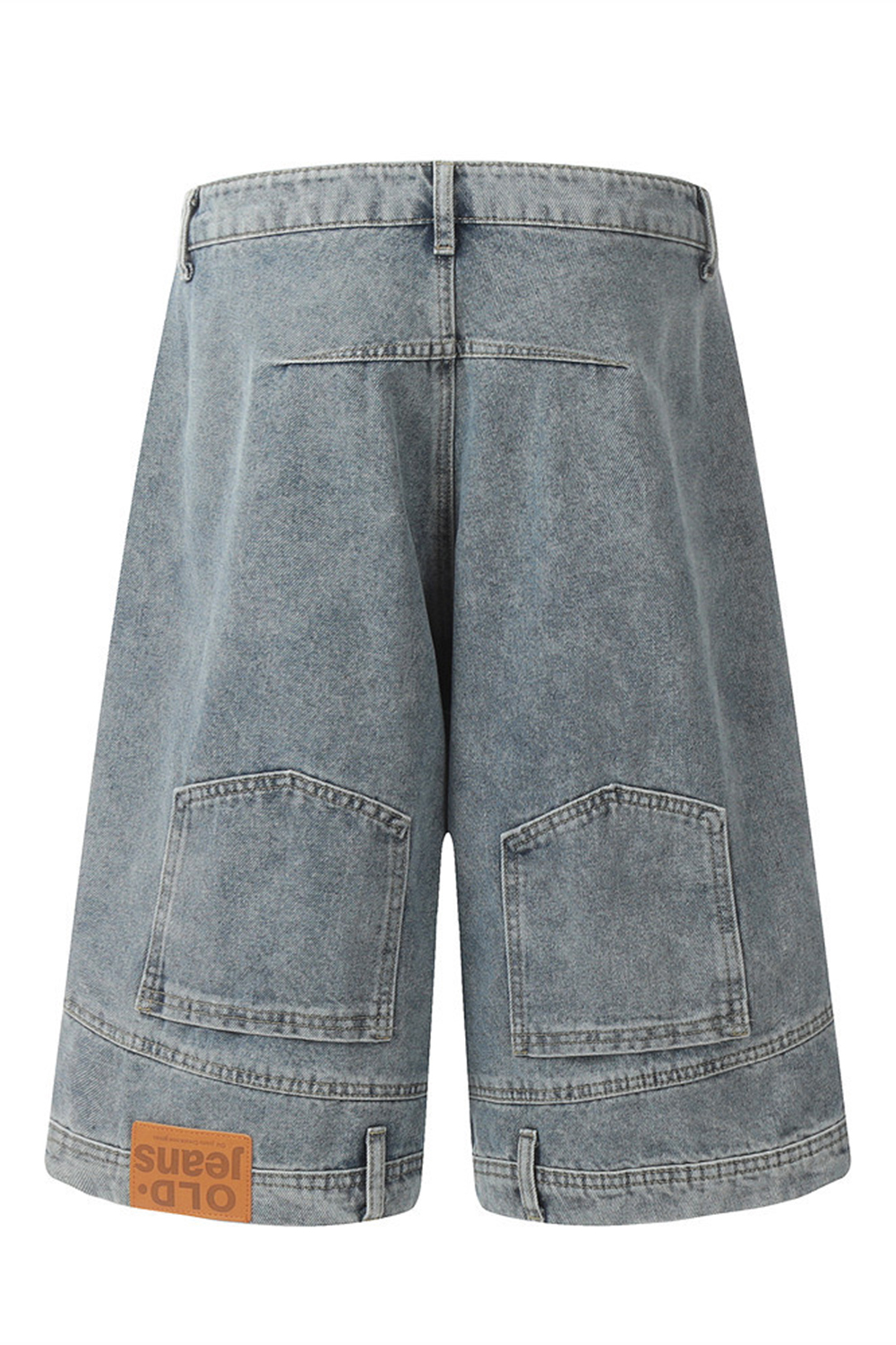 Wash Denim Cargo Shorts Reverse Loose Men Knee Shorts