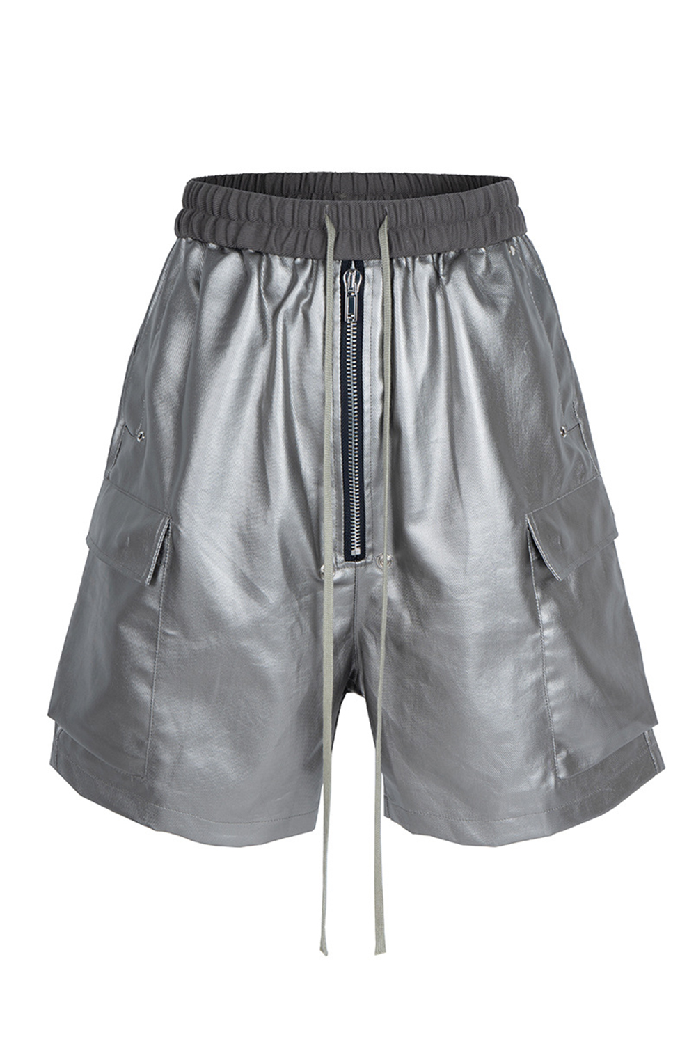 Sweat Shorts Matte Coating Loose Men Knee Shorts