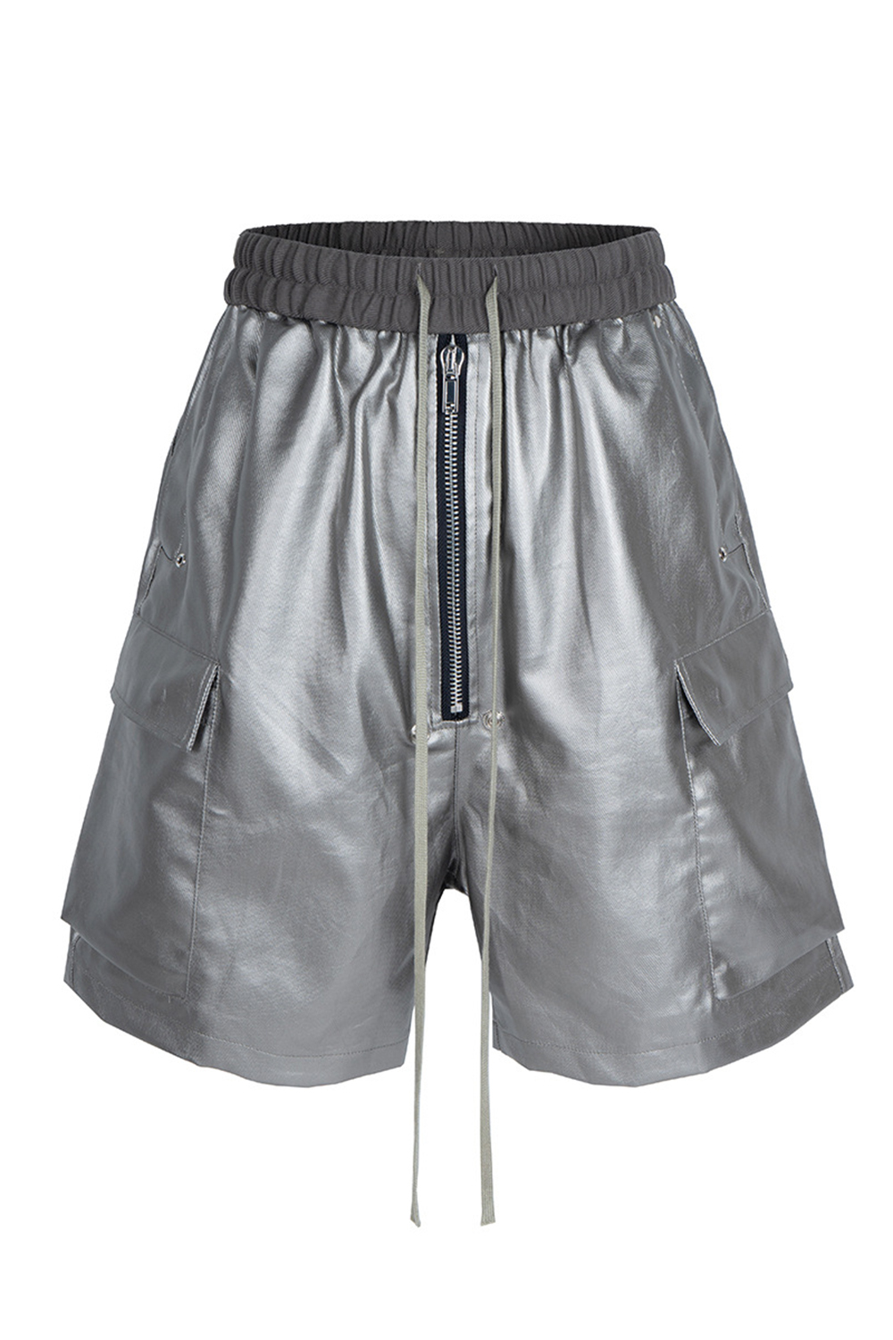 Sweat Shorts Matte Coating Loose Men Knee Shorts