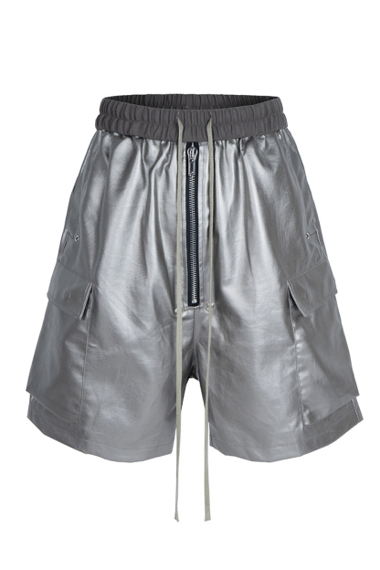 Sweat Shorts Matte Coating Loose Men Knee Shorts