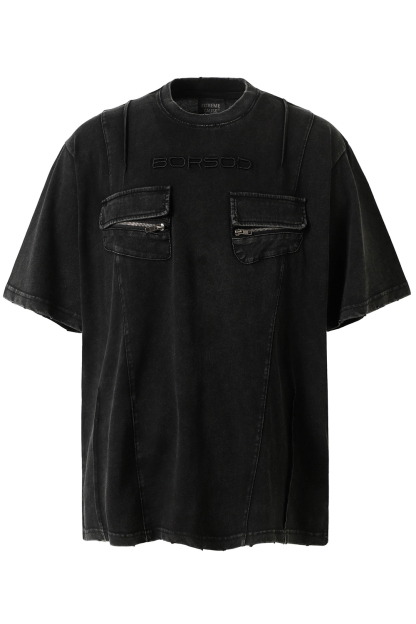 Vacation Vintage Pocket T-Shirt Washed Tee For Men