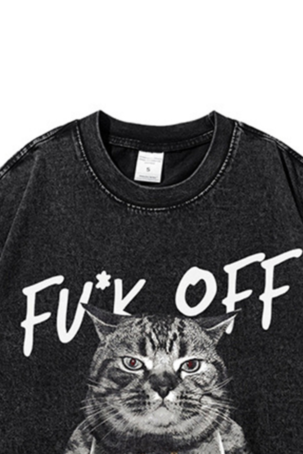 Cat Fu*k Off Vacation Street Print Tee For Men