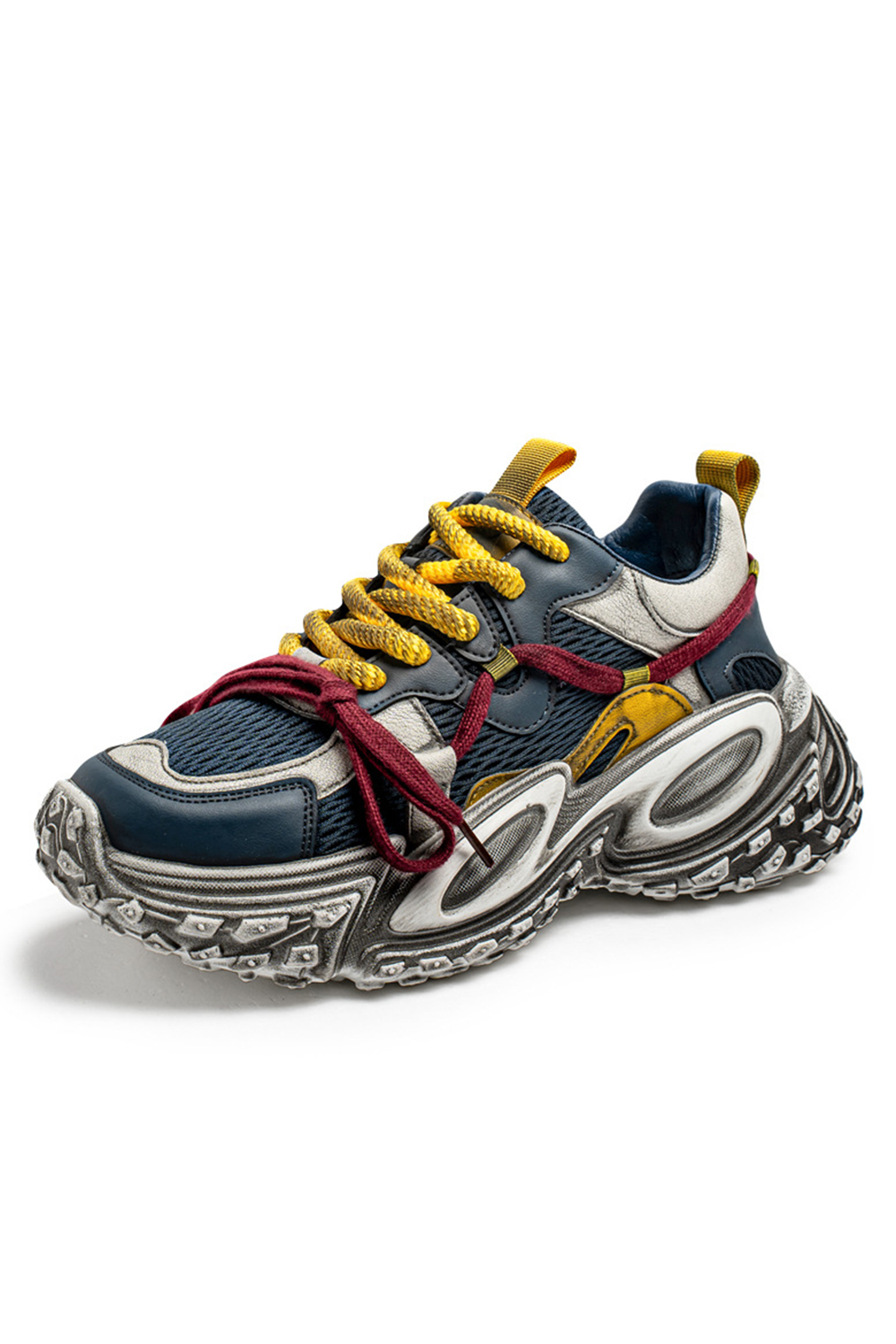 Tire Sole Clunky Sneaker Dirty Sports Damp Shoes for men