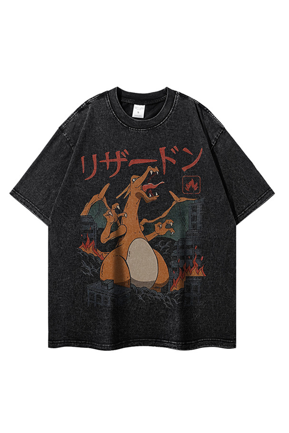 Anime Pokémon Horizons Charmander Vacation Street Print Tee For Men