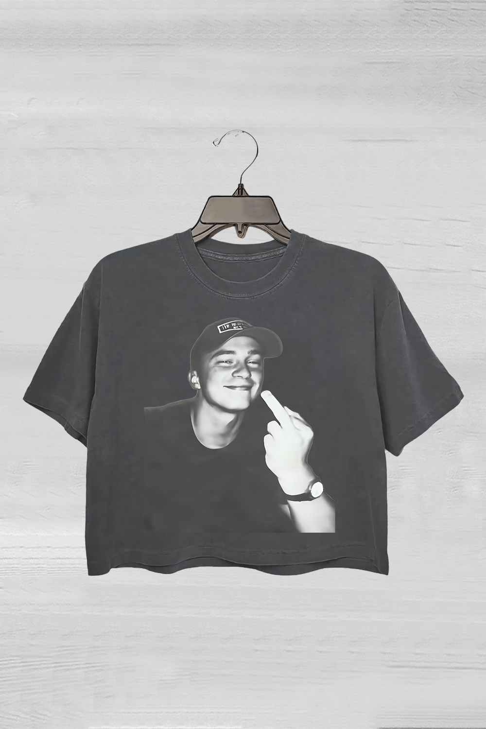 Drew Starkey Rafe Cameron Middle Finger Crop Tee For Women