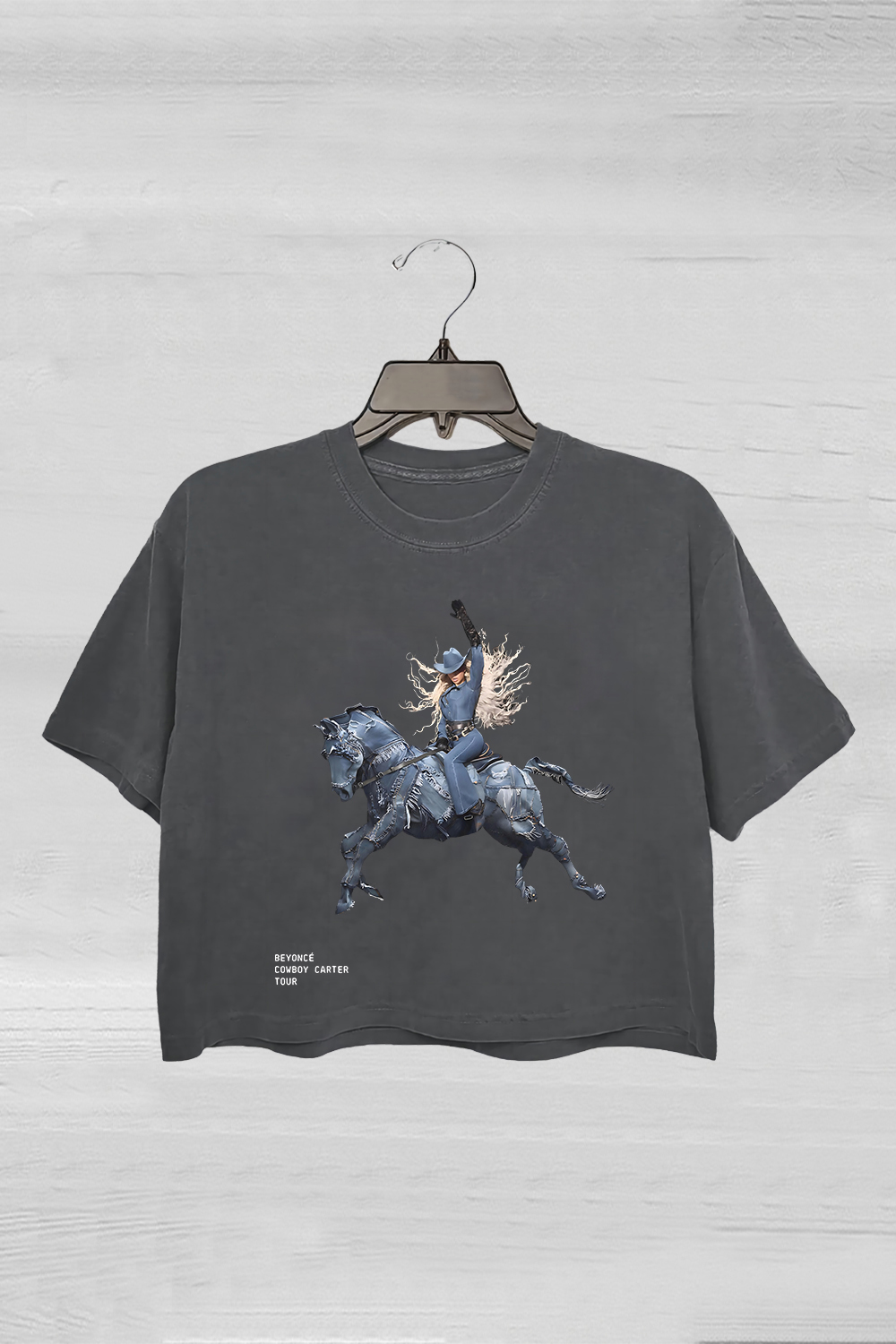 Beyoncé Cowboy Denim Carter Tour Crop Tee For Women