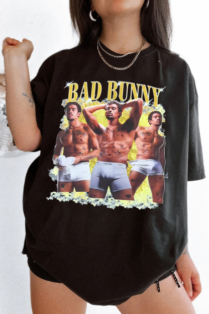 Bad Bunny Underwear Graphic Tee For Women