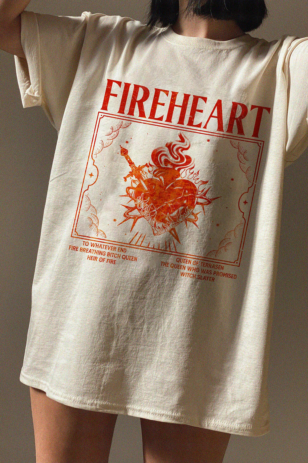 Fireheart Vintage Throne Of Glass Merch Tee For Women