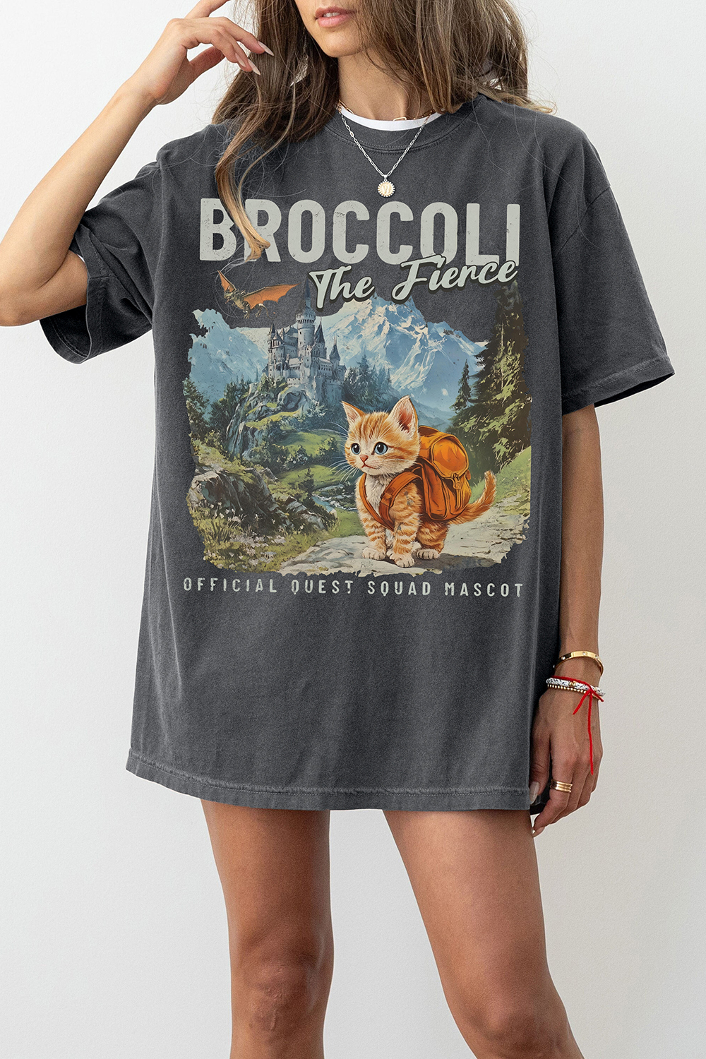 Broccoli the Fierce Sworn Protector of the Quest Squad Fourth Wing Inspired Tee For Women