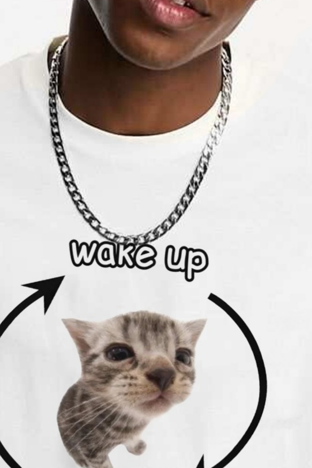 Cat Print T-Shirt Tee for Men