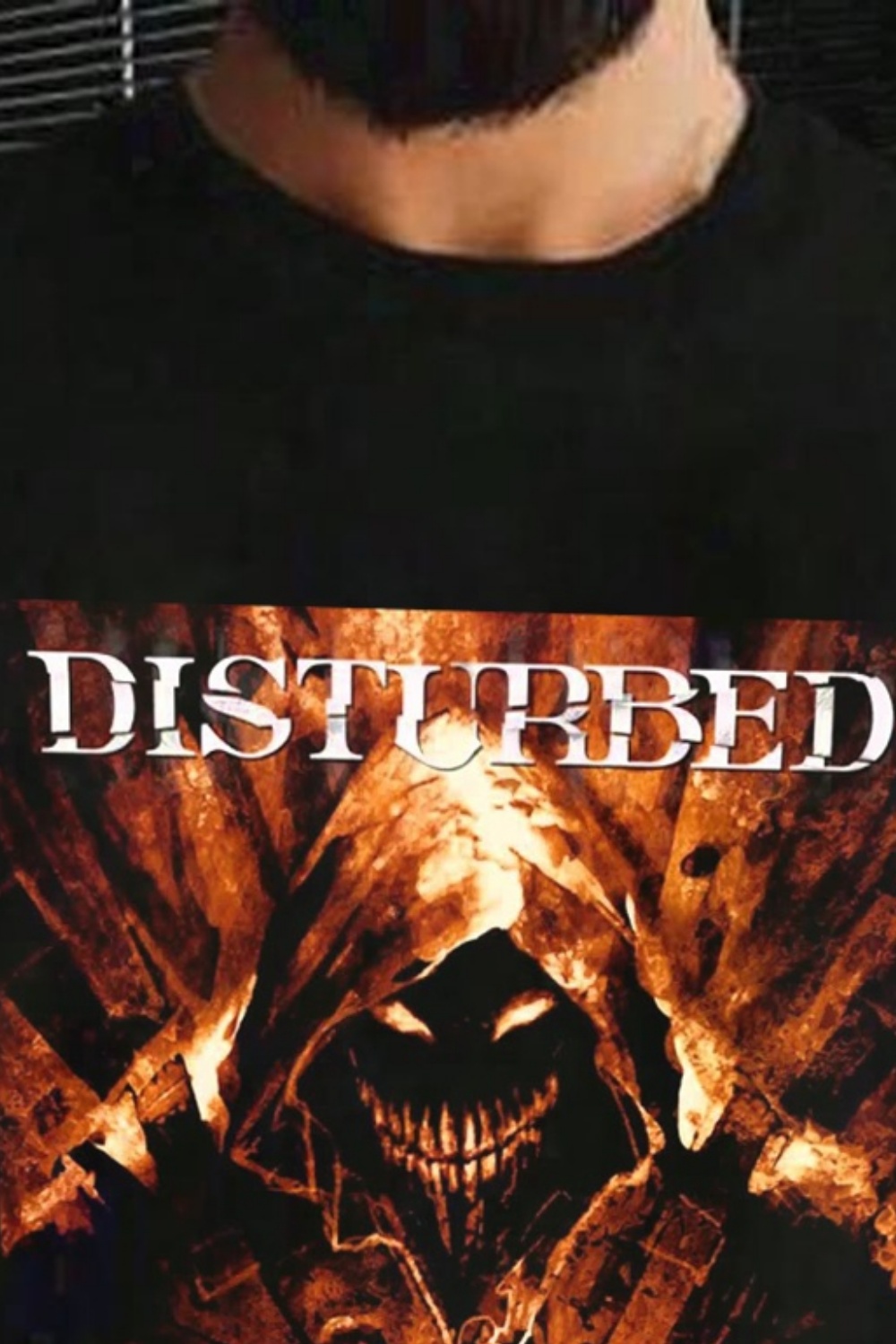 DISTURBED Skull Hip Hop Print T-Shirt Tee for Men