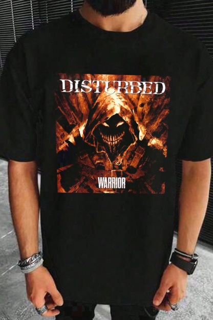 DISTURBED Skull Hip Hop Print T-Shirt Tee for Men