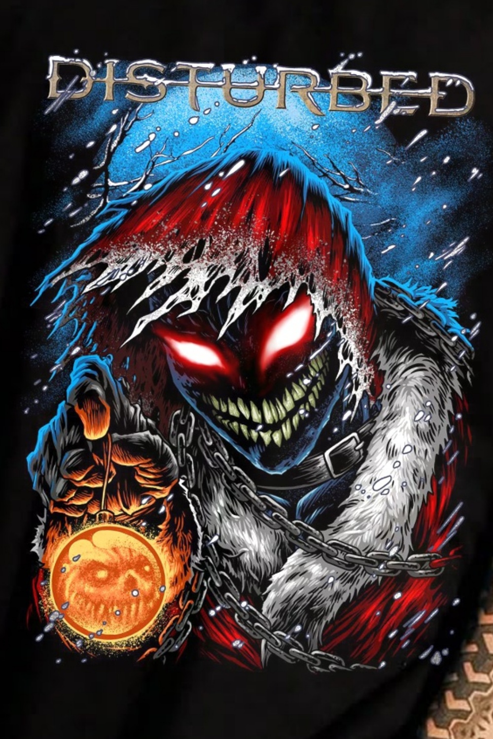 DISTURBED Skull Hip Hop Print T-Shirt Tee for Men