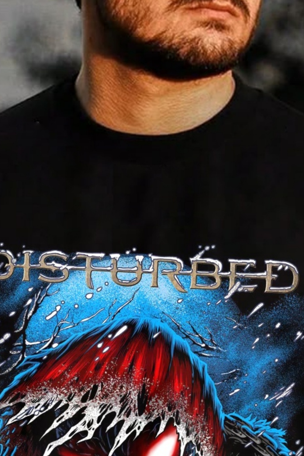DISTURBED Skull Hip Hop Print T-Shirt Tee for Men