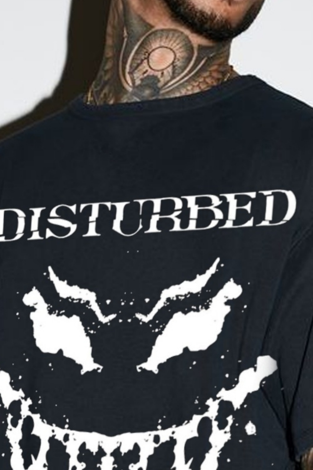 DISTURBED Hip Hop Print T-Shirt Tee for Men