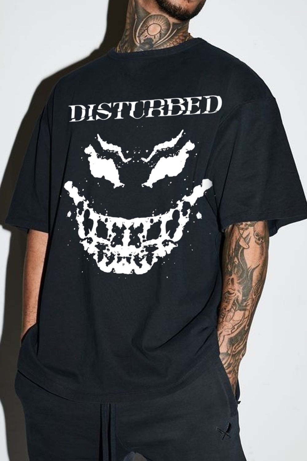 DISTURBED Hip Hop Print T-Shirt Tee for Men