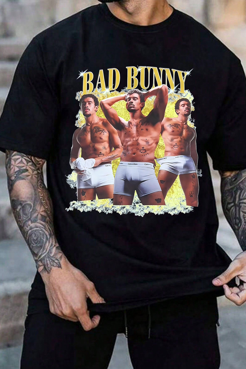 Bad Bunny Underwear Graphic Tee For Men