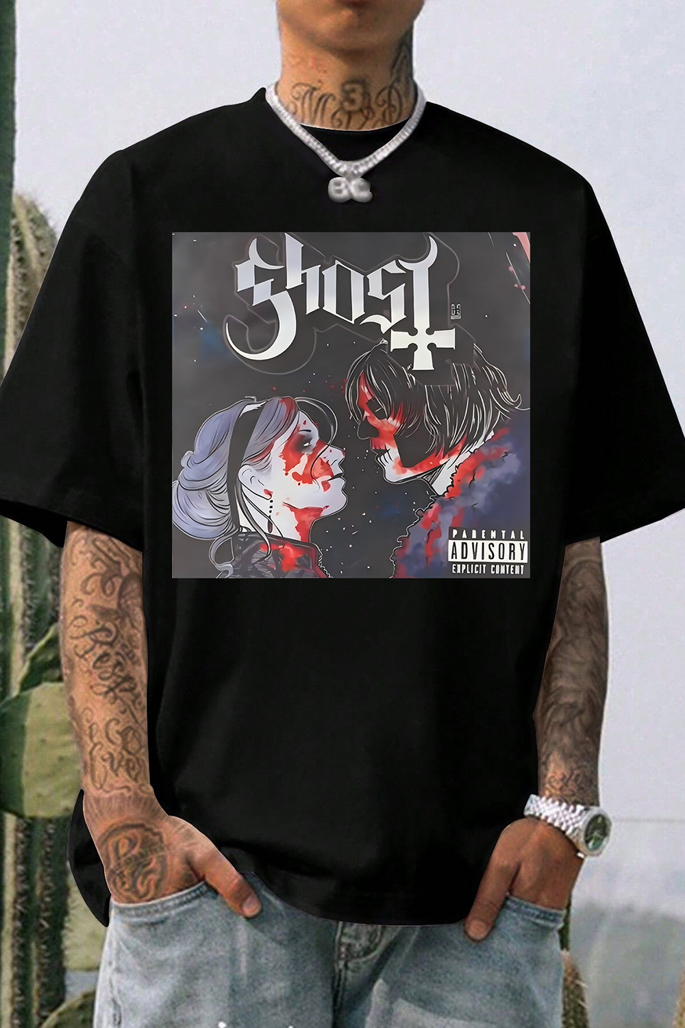Ghost Band Metal Graphic Tee For Men