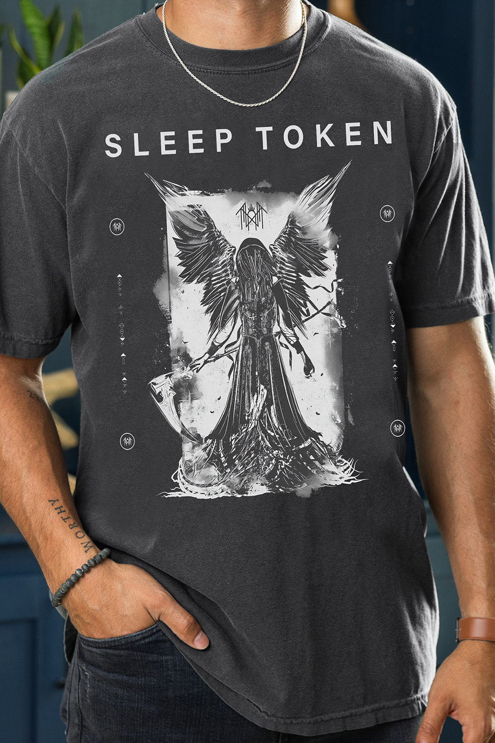 Sleep Token Band Rain Tee For Men