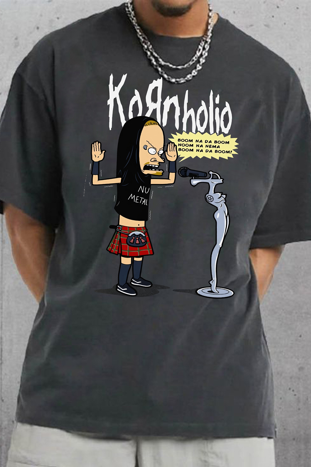 Kornholio Graphic Korn Band Tee For Men