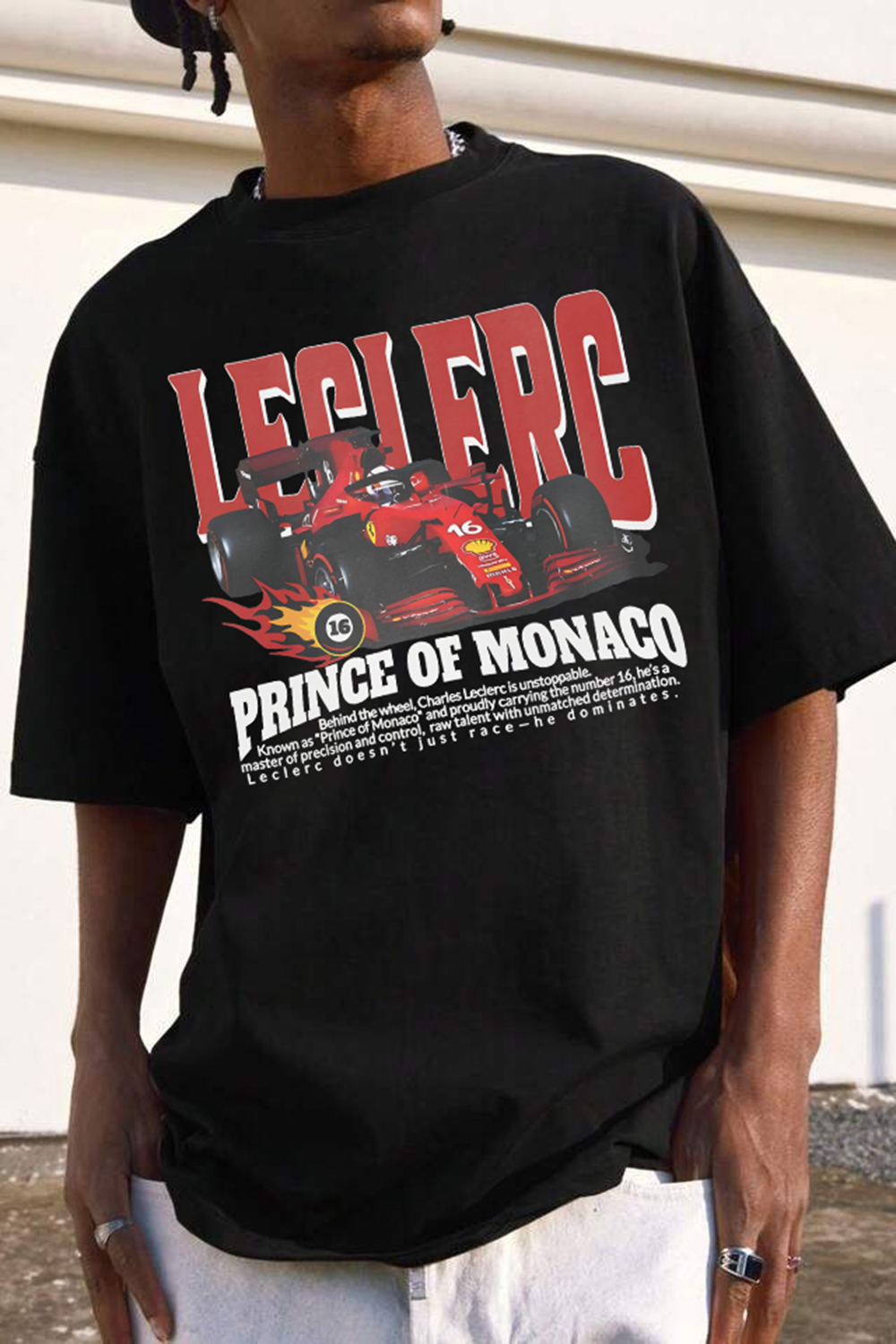 Vintage Charles Leclerc Prince of Monaco Formula 1 Tee For Men