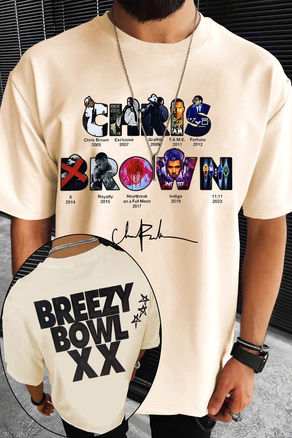 Breezy Bowl XX Tour Chris Brown Tee For Men