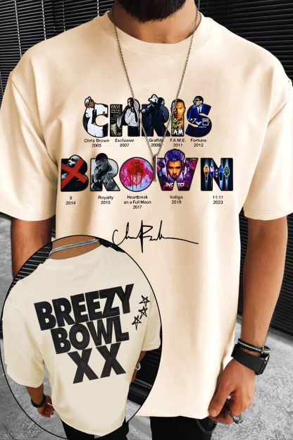 Breezy Bowl XX Tour Chris Brown Tee For Men