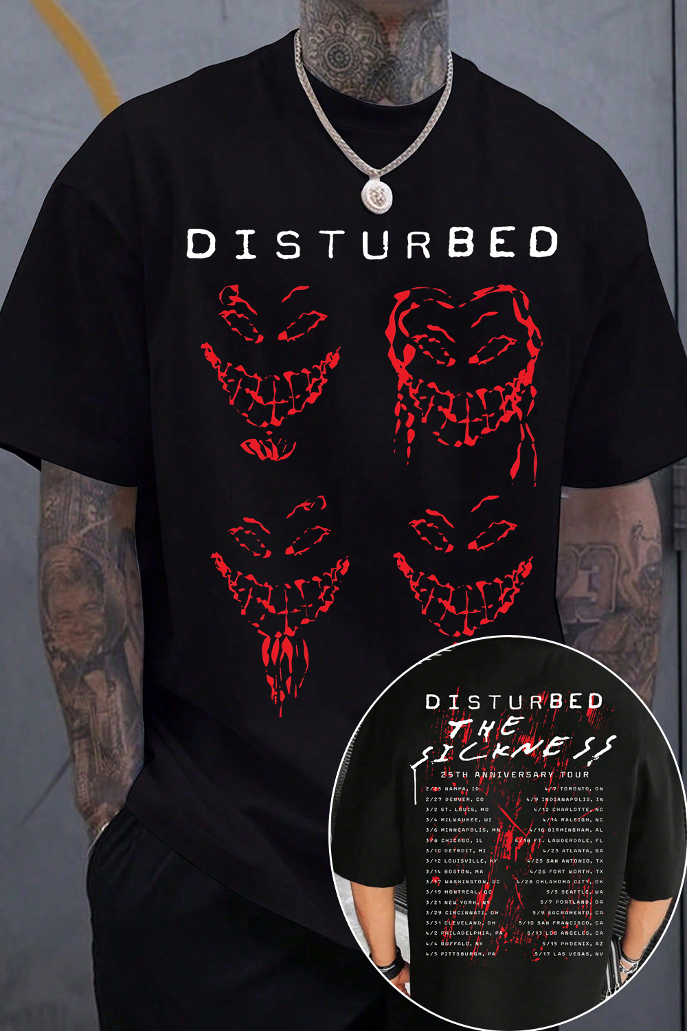 Disturbed Band Tour Tee For Men
