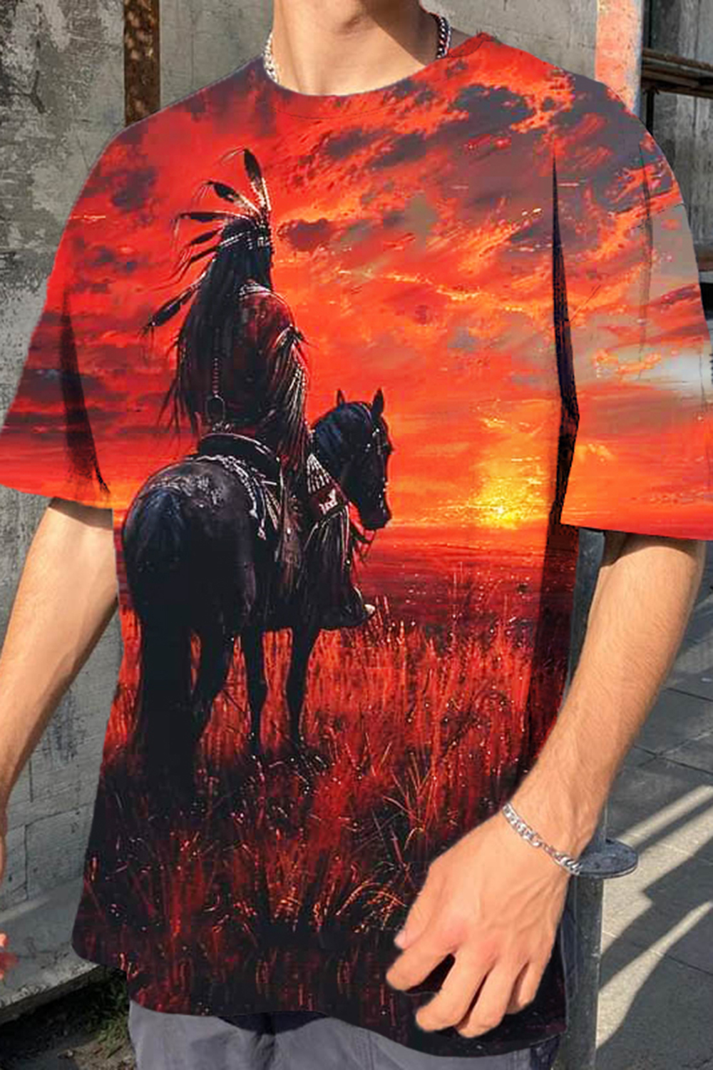 Sunset Art Print Tee For Men