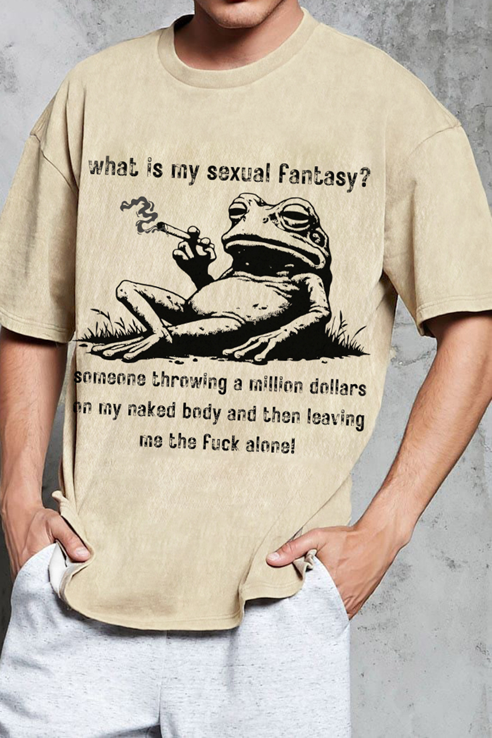 Funny Frog Graphic Humorous Printed Tee For Men