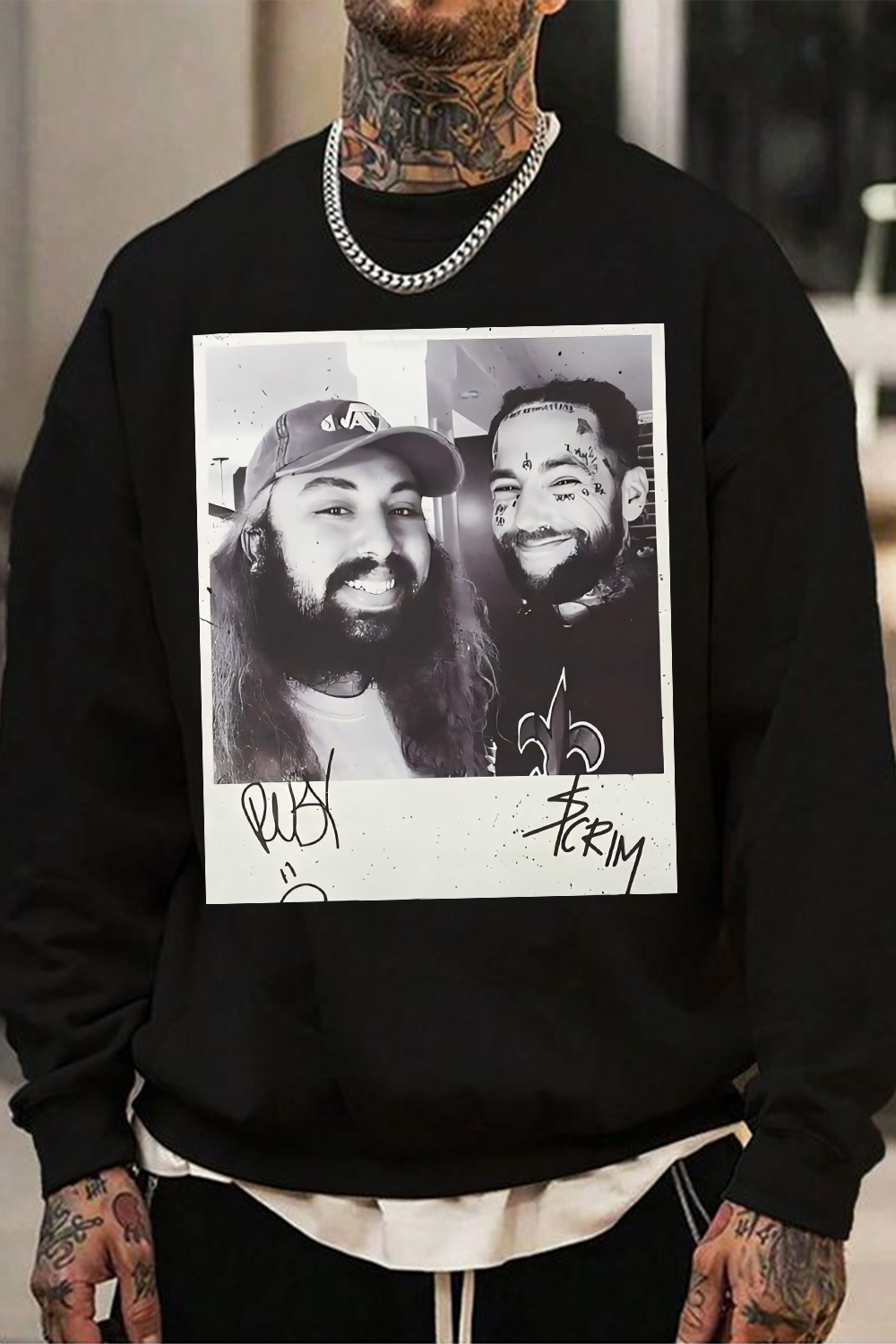 Grey Day 59 Polaroid Graphic Sweatshirt For Men
