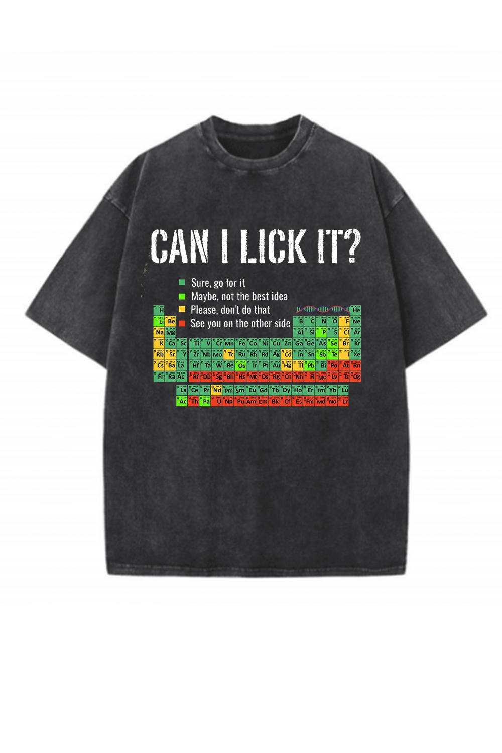 Can I Lick It Periodic Table Funny Chemistry Washed Tee For Men