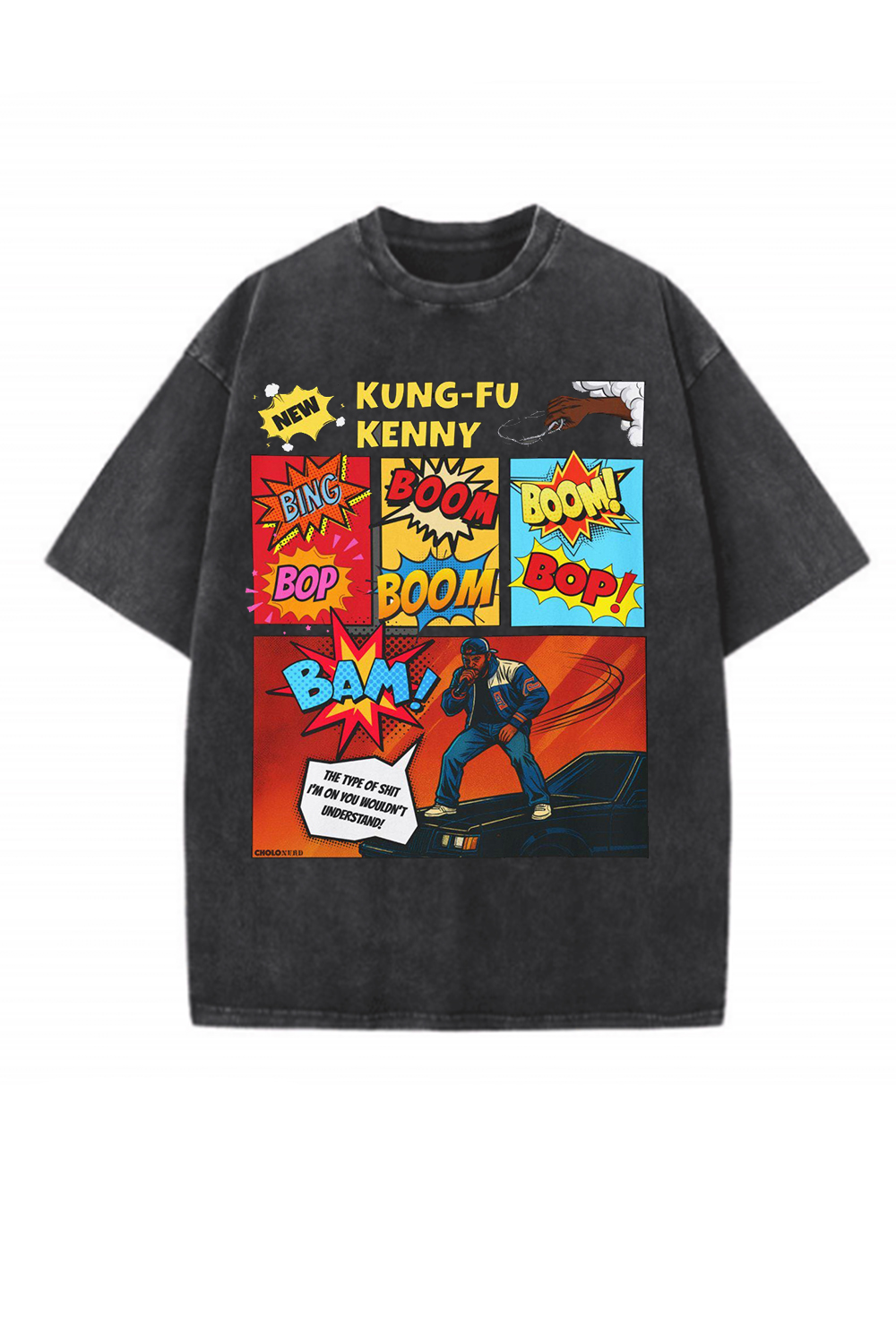Kendrick Lamar Comic Book Kung-Fu Kenny Washed Tee For Men
